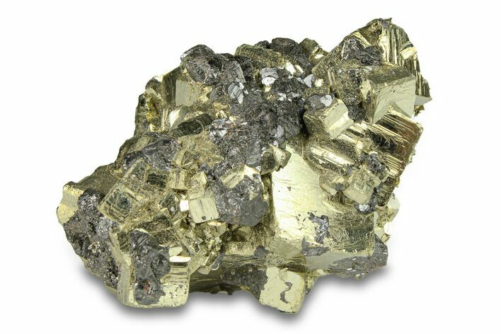 Gleaming Pyrite Cluster with Sphalerite - Peru #291986